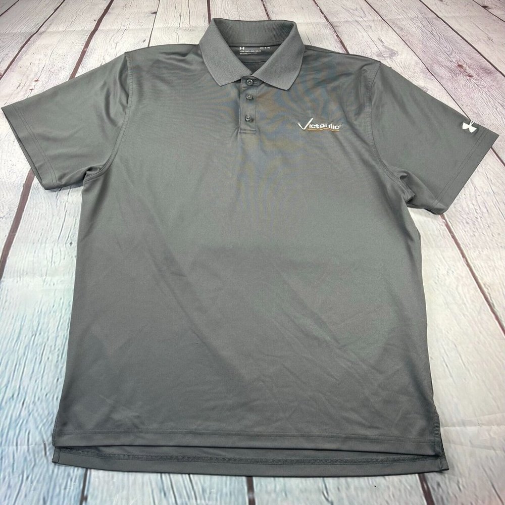Under Armour Loose Mens Large Short Sleeve Golf Polo Shirt Gray